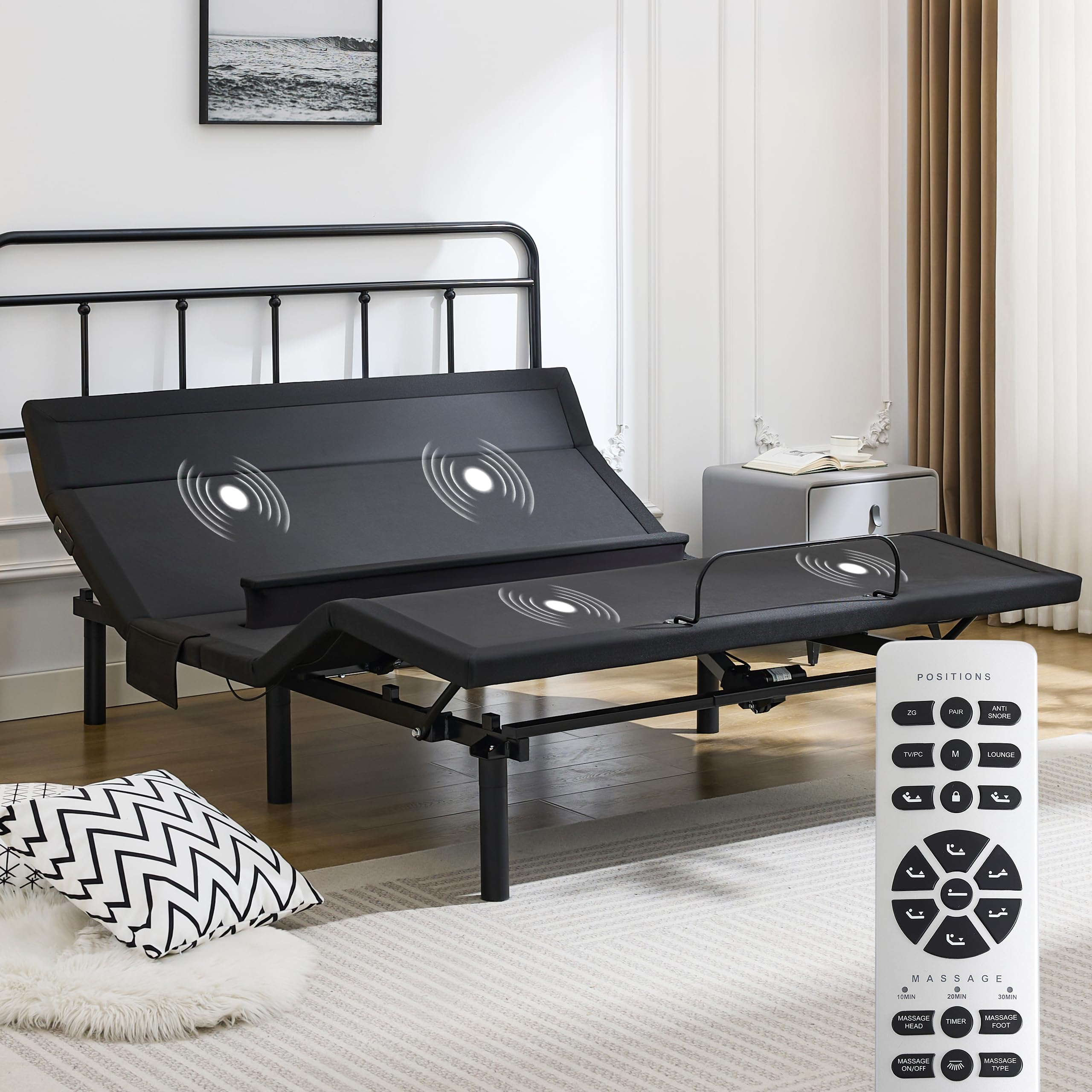 Amazon.com: ASONLY Queen Adjustable Bed Frame with Lumbar